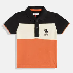 U.S. Polo Assn. Kids Boys Colourblocked Polo Pure Cotton T-shirt-image-27