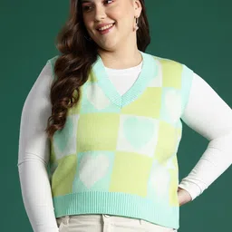 DressBerry Curve Conversational Printed Sweater Vest-picture-18