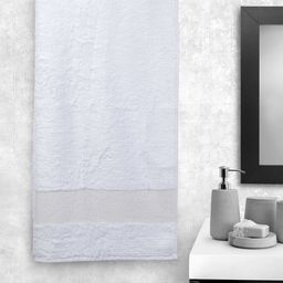 Portico New York Unisex Off White Solid 600 GSM Lagoon Bamboo Bath Towel-image-60