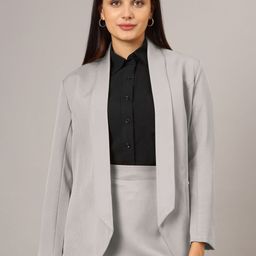 BRINNS Shawl Collar Open Front Blazer-16
