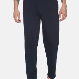 Dollar Men Navy Blue Solid Cotton Track Pants-image-70