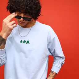 glitchez Edgy Swag Minimal Printed Cotton Terry Oversized Fit Sweatshirt-image-94