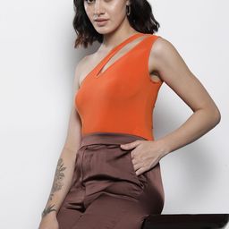 Boohoo One-Shoulder Cut-Out Bodysuit-image-53