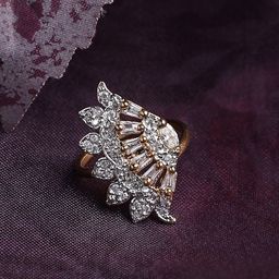 Bhana Fashion Gold-Plated AD-Studded Adjustable Cocktail Finger Ring-image-28