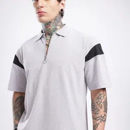 glitchez Polo Collar Oversized Drop-Shoulder Sleeves T-shirt-image-94