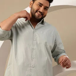 Sztori Plus Size Comfort Solid Pure Cotton Casual Shirt-picture-32