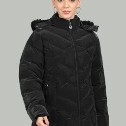 ELLIPSE Women Hooded Padded Longline Jacket-image-11