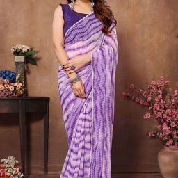 KALINI Tie and Dye Pure Georgette Ready to Wear Saree with unstitched blouse piece-image-66