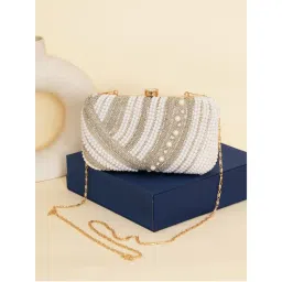 Fabbhue Women's Hand Embroidered Box Clutch Purse-picture-2