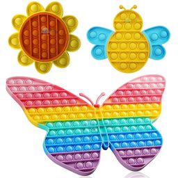 FunBlast Pop Bubble Stress Relieving Silicone Pop It Fidget Toy Pack Of 3 - Multicolo-13