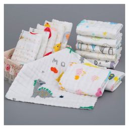 Elementary Premium 6 Layered Ultra Soft Muslin Cotton Wash Cloth - Pack of 4 (Colour & Print May Vary)-10