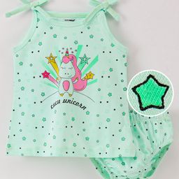 Cucumber Sinker Sleeveless Slip & Bloomer Set Unicorn Print - Green-picture-27