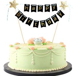 Party Propz Happy Birthday Cake Topper 1Pc - Black-25
