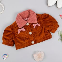 One Friday Half Sleeves Corduroy Jacket - Brown-18