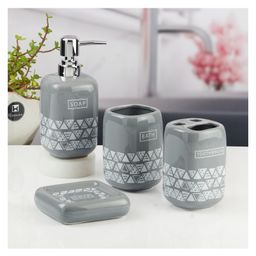 KOOKEE Ceramic Bathroom Accessories Set of 4 with Soap Dispenser (11127)-image-33