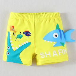 Mark & Mia Swimming Trunk With Fish Print & Applique - Yellow-image-38