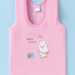 Tango Single Jersey Knit Sleeveless Vests with Bunny Print - Pink-image-7