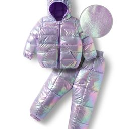Mark & Mia Full Sleeves Hooded Winter Wear Suits Set with Pocket & Ear Applique - Purple-picture-28