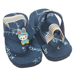 yoyo Cartoon Patch Detailed Flip Flops - Blue-image-23