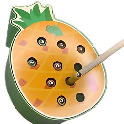 Happy Hues Pineapple Wooden Sorting & Stacking Toy- Skills Enhancement Motor Skill Toy for Toddlers image 2
