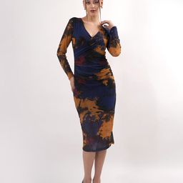 clobug Dyed Net Bodycon Midi Dress image 4