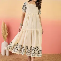Sangria Printed Fit & Flare Tiered Maxi Dress-image-54