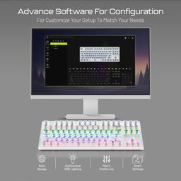 Archer Tech Lab Astra M300 Mechanical Gaming Keyboard | Wired/2.4G/Bluetooth | 20 RGB Modes | Full Anti-Ghosting Keys| Clicky Blue Switches | Software Enabled | Compatible with PS4/PS5,Gaming Console image 4