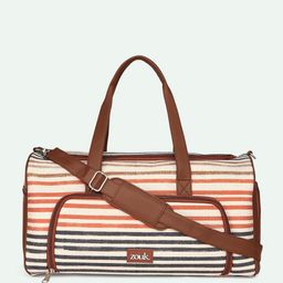ZOUK Qutub Striped Large Casual Leather Duffel Bag image 2