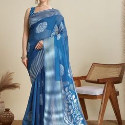 DWIJA FASHION Woven Design Zari Silk Blend Banarasi Saree-image-81