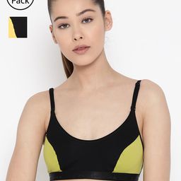 Lady Lyka Pack Of 2 Colourblocked Non-Wired Non Padded Sports Bras VELOCITY-image-97