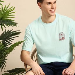 Mast & Harbour Men Printed Pure Cotton Bio Finish T-shirt-image-24