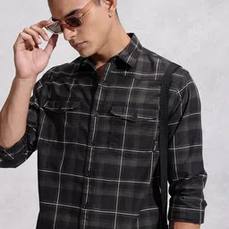 WROGN Pure Cotton Checked Comfort Fit Shirt-image-99