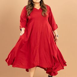 EASY 2 WEAR Women Fit and Flare Midi Dress Plus Size-image-35