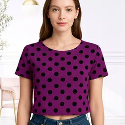 Unicus Apparel Polka Dot Printed Fitted Crop Top-picture-15