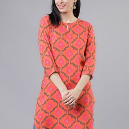 Vishudh Orange & Pink Printed Tunic-image-25