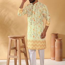 KRAFT INDIA LUXE Men Floral Embroidered Kurta with Trouser-31