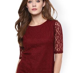 Miss Chase Women Maroon Lace Regular Top-picture-35