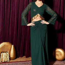 indo street Embroidery Top With Skirts Co-Ords-picture-58