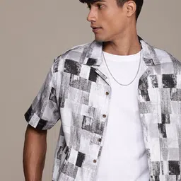 WROGN Pure Cotton Abstract Printed Casual Shirt-picture-37