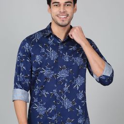 Cantabil Men Original Fit Floral Printed Spread Collar Cotton Casual Shirt-image-96