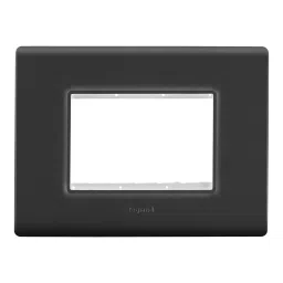 Legrand Cover Plate with Support Frame Allzy Matt Black 3 Module, 6813 13 (Pack of 10) image 2