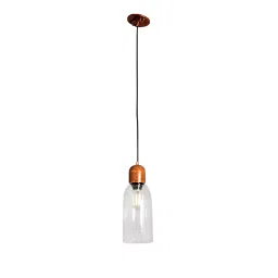 Fos Lighting Modern Clear Glass & Wood Pendant Light - Borolite-Wood-HL1-image-99