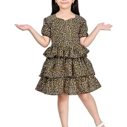 FASSY Girls Animal Printed Sweetheart Neck A-Line Dress-picture-6