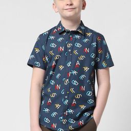 Jack & Jones Junior Boys Slim Fit Printed Pure Cotton Casual Shirt-image-110