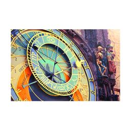 Inephos Green & Purple 1 Piece Printed Canvas Wall Art-43