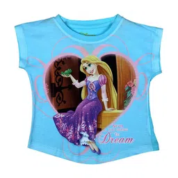 Disney Girls Blue Princess Printed Top-image-82
