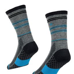 TEGO Unisex Grey & Blue Patterned Calf Length Socks-24