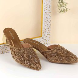 Mochi Embellished Block Heel Mules-8