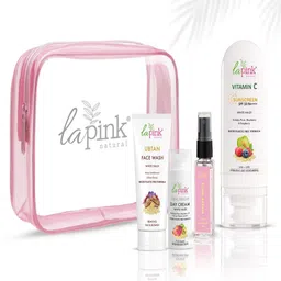 La Pink Set Of 4 Glowcation Sunscreen, Day Cream, Face Wash & Perfume Skin Care Kit-56