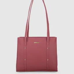 Caprese Dark Mauve-Coloured Solid Leather Regular Structured Shoulder Bag image 1